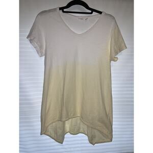 Wilt T Shirt Women’s Yellow & White Asymmetrical Shirt Size Extra Small